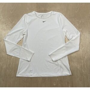 Nike Women's Size Medium White Long Sleeve Training T-Shirt workout
